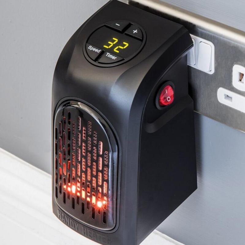 Portable space heater with digital display and control buttons 